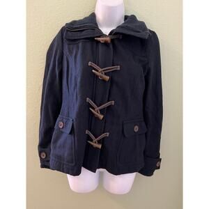 Vintage dELIA’s Wool Blend Pea Blue Jacket w/Zip Up Front Acrylic Ties. S